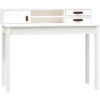 vidaXL Skrivbord vit 110x50x93 cm massiv furu