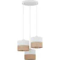 TK Lighting Hänglampa Linobianco , dimbar, Vitt / opal, Vardagsrum / matsal, Textil / tyger / siden, Modern, Pendellampa