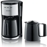 Severin KA 9308 Kaffebryggare Rostfritt stål (borstat), Svart Kapacitet Koppar=8 Isolerad kanna