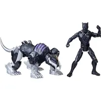 Marvel Mech Strike Mechasaurs 4-tums svart panter med Sabre Claw Actionfigurer Superhjlteleksaker fr barn frn 4 r och uppt
