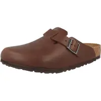 Birkenstock för män. 1023449 Lädertofflor Boston Grip (Normal passform) Natural Roast (45), Hud, Brun, Karta, Spänne, Casual