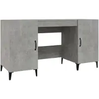 vidaXL Skrivbord betonggrå 140x50x75 cm konstruerat trä