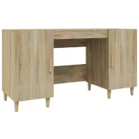 vidaXL Skrivbord sonoma-ek 140x50x75 cm konstruerat trä