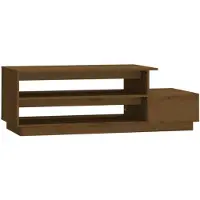 vidaXL Soffbord, Honungsbrun, 120X50X40,5Cm, Massivt Furuved