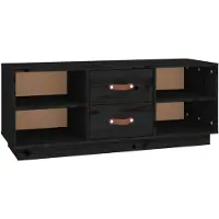vidaXL Tv-bänk svart 100 x 34 x 40 cm massiv furu