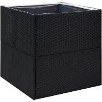 vidaXL Planterkruka Svart 80x80x80 cm Hartsvävd