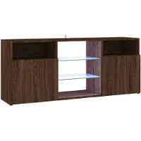 vidaXL TV-bänk med LED-belysning brun ek 120x30x50 cm