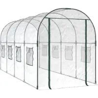 vidaXL Genomskinlig Växthus, 160X400X190 Cm, PVC Och Målat Stål