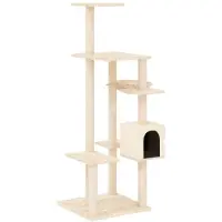 vidaXL Katträd med klöspelare sisal gräddvit 142 cm