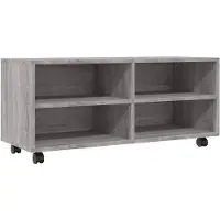 vidaXL Tv-bänk med hjul grå sonoma 90x35x35 cm konstruerat trä