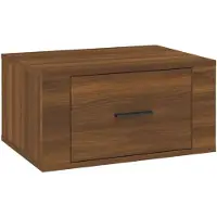 vidaXL Väggmonterat sängbord brun ek 50x36x25 cm