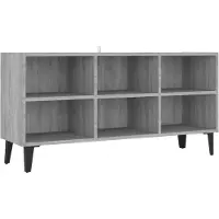 vidaXL Tv-bänk med metallben grå sonoma 103,5x30x50 cm