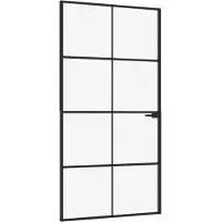 vidaXL Innerdörr 102x201,5 cm härdat glas och aluminium slim