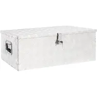 vidaXL Förvaringslåda silver 90x47x33,5 cm aluminium