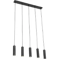 QAZQA Smart pendellampa svart inkl. 5 Wifi GU10 - Jeana