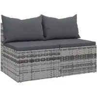 vidaXL Garden Center soffor och kuddar 2st grå hartsrotting 362333