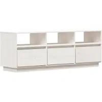 vidaXL Tv-bänk vit 140x37x50 cm massiv furu
