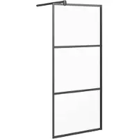 vidaXL Duschvägg 80x195 cm frostat ESG-glas svart