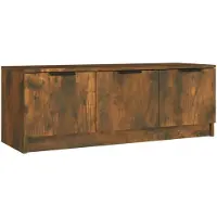 vidaXL Tv-bänk rökfärgad ek 102x35x36,5 cm konstruerat trä