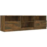 vidaXL Tv-bänk rökfärgad ek 150x33,5x45 cm konstruerat trä