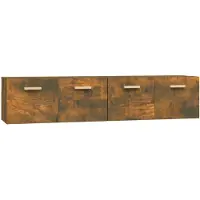 vidaXL Väggskåp 2 st rökfärgad ek 80x35x36,5 cm konstruerat trä