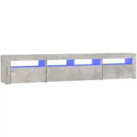 vidaXL Tv-bänk med LED-belysning betonggrå 210x35x40 cm