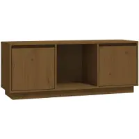 vidaXL Tv-bänk honungsbrun 110,5x35x44 cm massiv furu