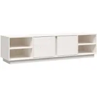 vidaXL Tv-bänk vit 156x40x40 cm massiv furu