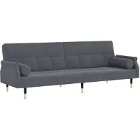 vidaXL Bäddsoffa med dynor mörkgrå sammet