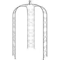 vidaXL Rosenbåge svart Ø180x255 cm stål