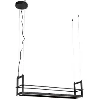 QAZQA Hänglampa svart med hyllplan inkl LED 3-stegs dimbar - Cage Rack