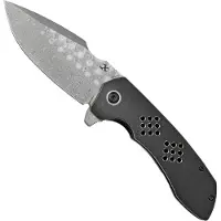 Kansept Knives Entity Framelock Damascus fällkniv
