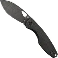 FOX Chilin FX-530-TIDSW PVD Black Stonewashed M398, Black Titanium pocket knife, Jesper Voxnaes design