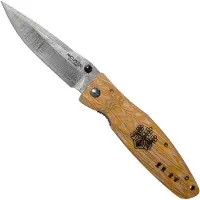 Mcusta MC-0182D Sengoku Toyotomi Hideyoshi, yellow pakka wood, gentleman's knife