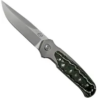 Liong Mah Designs Liong Mah Model 18 M18-FCW Marble Carbon Winter pocket knife