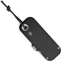 The James Brand The Palmer, Black Aluminum, Black Lanyard KN121100-00 utility knife
