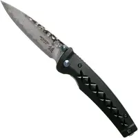Mcusta MC-161D Fusion, black, handle/blade: black aluminium and Damascus