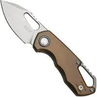 MKM Knives MKM Isonzo FX03M-3TBR, Clip Point Stonewashed Böhler M390 Bronze Titanium, pocket knife