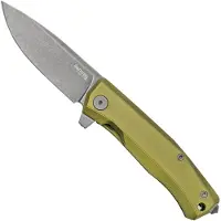 Lionsteel Myto MT01A GB Green Aluminium, Black pocket knife, Molletta design