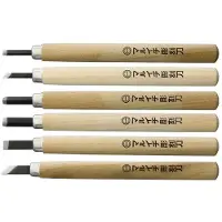 Yoshiharu KL-6 Maruichi Japanese wood carving knives, set of 6 in plastic case