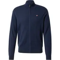 Napapijri Stickad zip-up kofta marinblå
