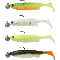 Savage Gear Fat Minnow T-Tail Darkwater Jig Mix 4pcs (Storlek: 7,5cm 5g)