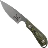 White River Knives M1 Caper Black &amp; OD Linen Micarta fixed knife, Kydex sheath