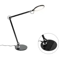 QAZQA Design bordslampa svart inkl LED med touch- och induktionsladdare - Don