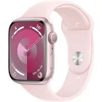 Apple Watch Series 9 45mm Aluminium med Sport Band M/L - Rosa