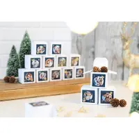 Smartphoto DIY Adventskalender Askar med Fyrkantigt klistermärke - 24 st