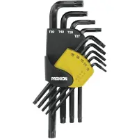 Proxxon Industrial Inner-sextandhålsgrepp (TX) Vinkelskruvmejselset T 8, T 10, T 15, T 20, T 25, T 27, T 30, T 40, T 50 9 delar