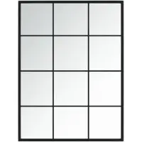 vidaXL Väggspegel, svart, 80 x 60 cm, metall