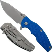 Rick Hinderer Knives Rick Hinderer Jurassic Slicer Working Finish Blue G10 CPM 20CV pocket knife