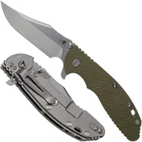 Rick Hinderer Knives Rick Hinderer XM-24 4 Bowie, CPM 20CV, Stonewashed, OD Green G10 pocket knife